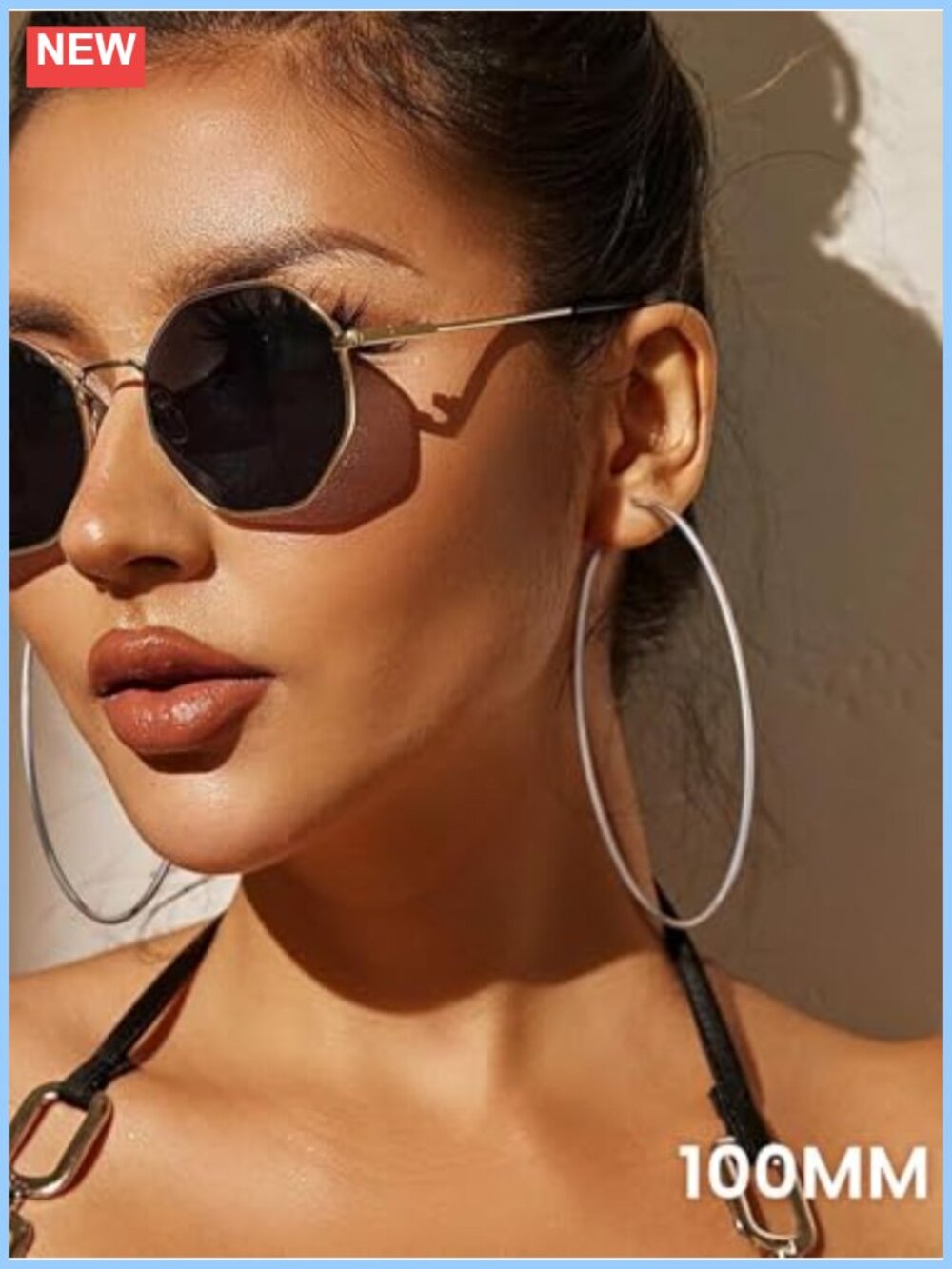 Large Hoop Earrings, Stainless Steel, Hypoallergenic, Lightweight - Picture 2 of 6